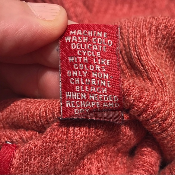 Vintage 90s Coral Pink Ribbed Knit Sweater Top L - Picture 6 of 11